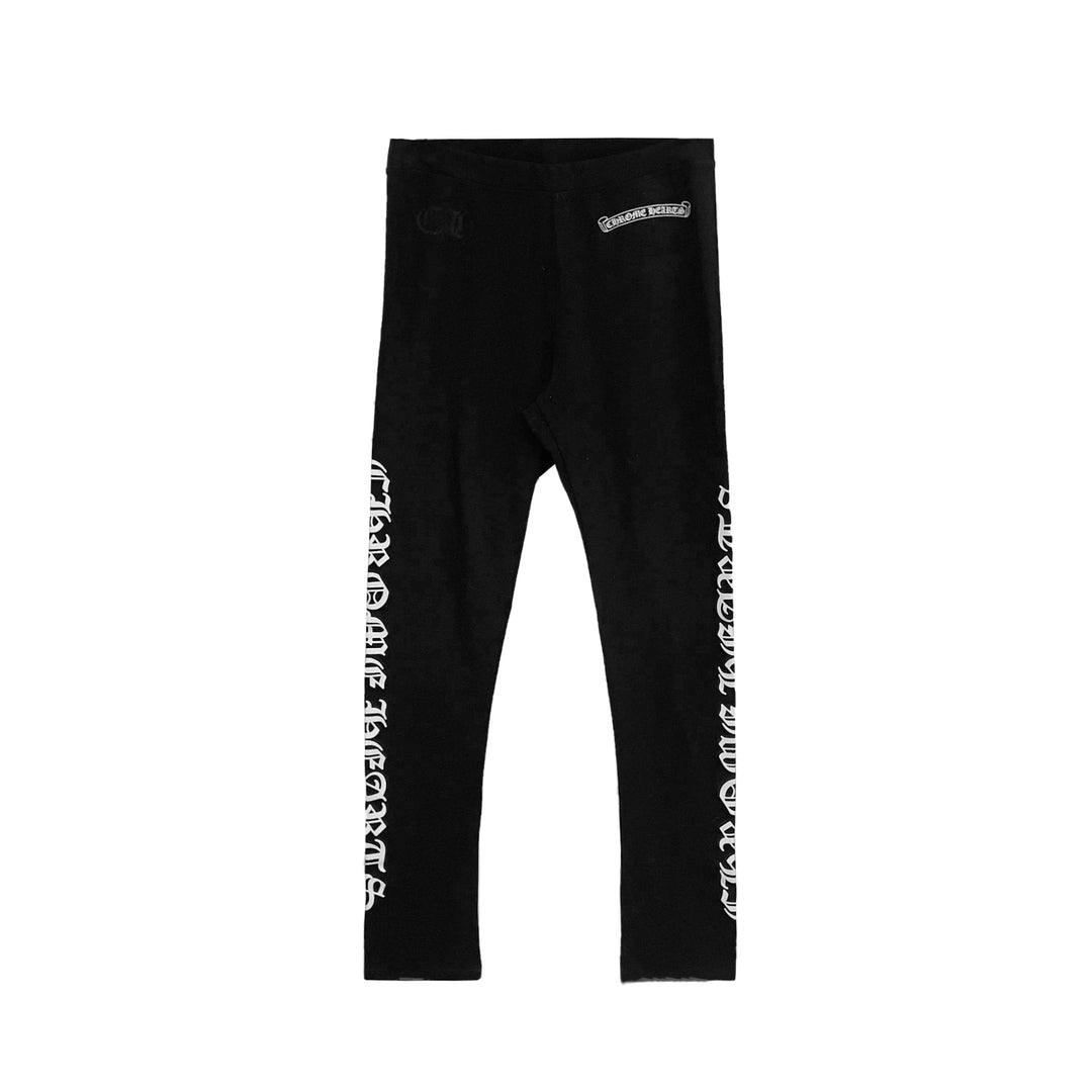 Chrome Hearts Black Scroll Script Leggings - SHENGLI ROAD MARKET
