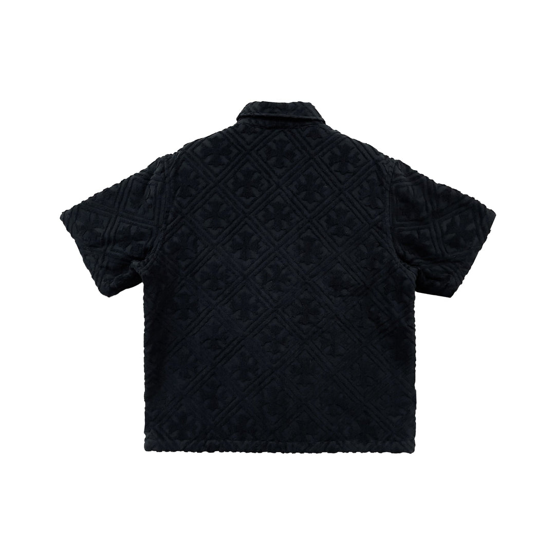 Chrome Hearts Black Terry Cloth Plus Monogram Short Sleeve Shirt - SHENGLI ROAD MARKET