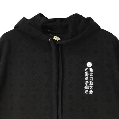 Chrome Hearts Black Tonal Monogram Back Horseshoe Logo Hoodie - SHENGLI ROAD MARKET