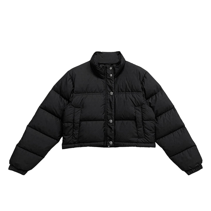 Chrome Hearts Black Tonal Monogram Cross Pattern Cropped Puffer Down Jacket - SHENGLI ROAD MARKET