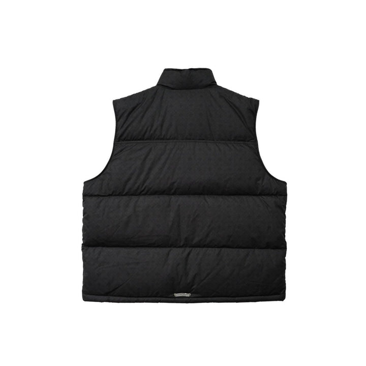 CHROME HEARTS (クロムハーツ) ブラックトーナルモノグラムクロスパターンパファーベスト