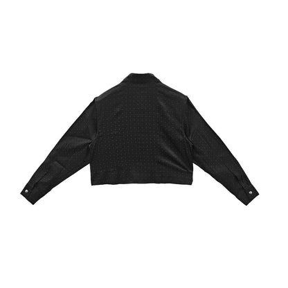 Chrome Hearts Black Tonal Monogram Cross Pattern Silk Baggy Bat-Sleeved Cropped Shirts - SHENGLI ROAD MARKET