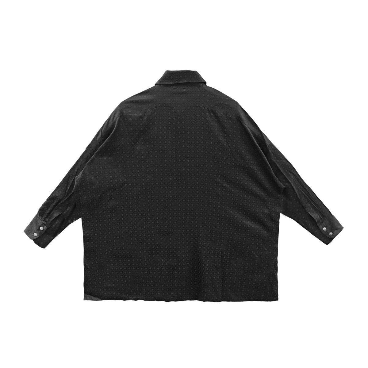 Chrome Hearts Black Tonal Monogram Cross Pattern Silk Baggy Bat-Sleeved Shirts - SHENGLI ROAD MARKET