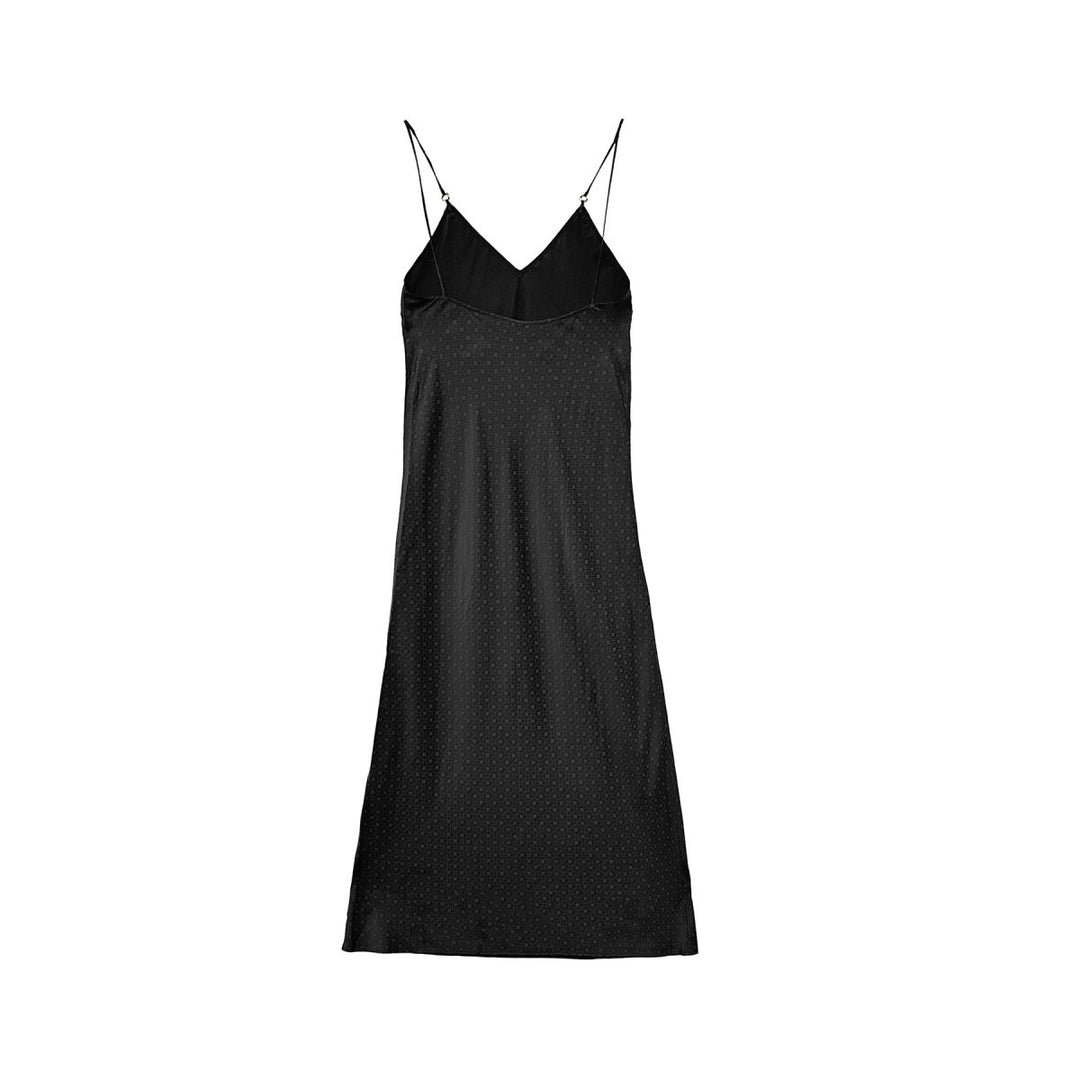 Chrome Hearts Black Tonal Monogram Cross Pattern Silk Dress