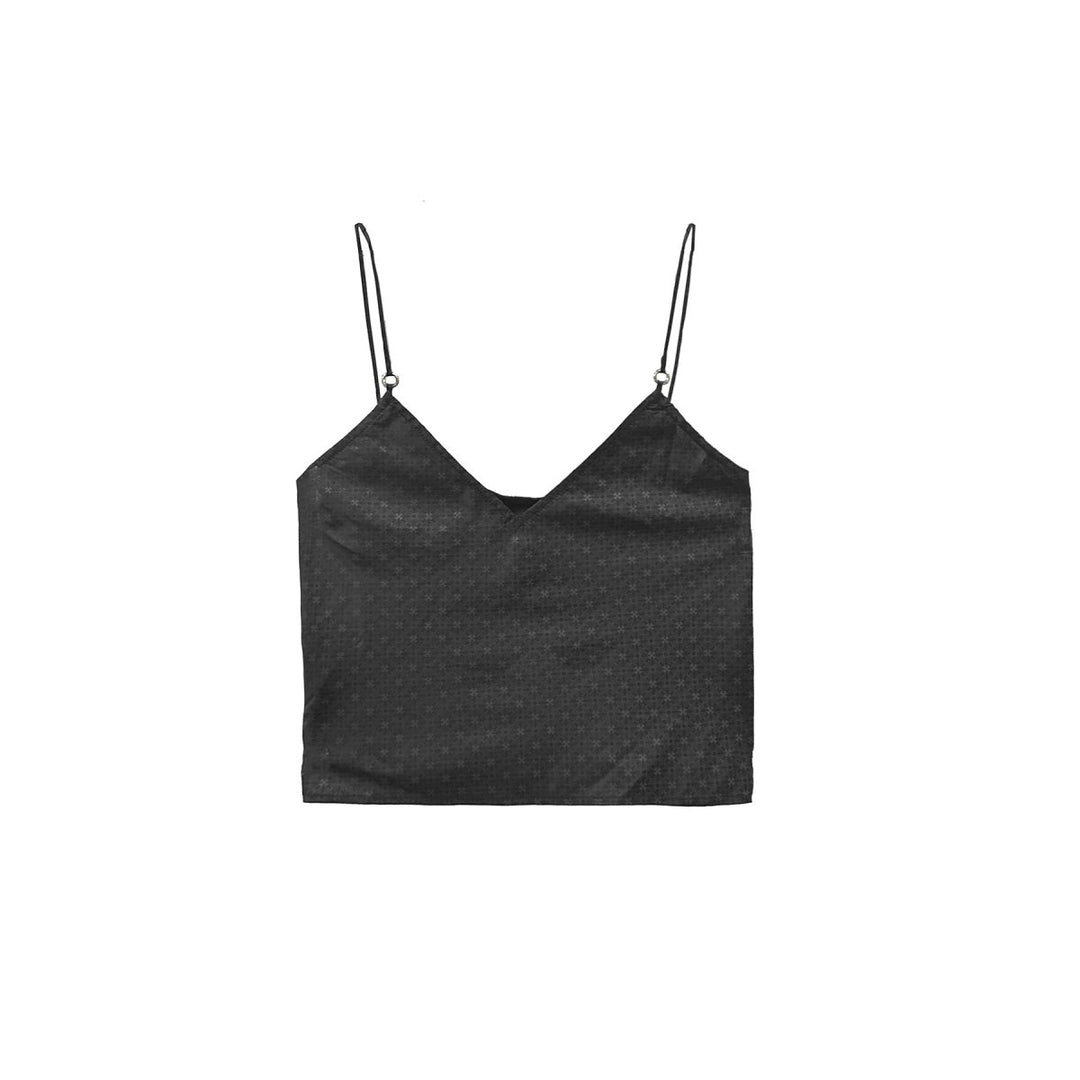 Chrome Hearts Black Tonal Monogram Cross Pattern Silk Tanktop - SHENGLI ROAD MARKET