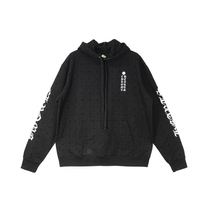 Chrome Hearts Black Tonal Monogram Horseshoe Logo Hoodie - SHENGLI ROAD MARKET