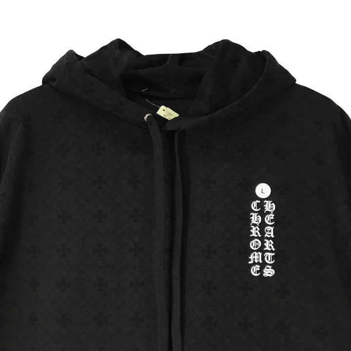Chrome Hearts Black Tonal Monogram Horseshoe Logo Hoodie - SHENGLI ROAD MARKET