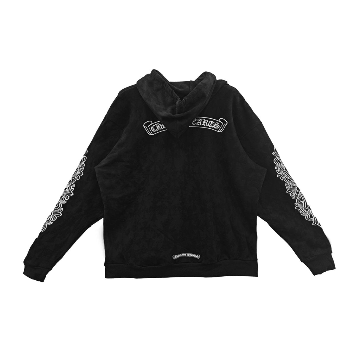 Chrome Hearts Black Tonal Monogram Scroll Horseshoe Logo Hoodie