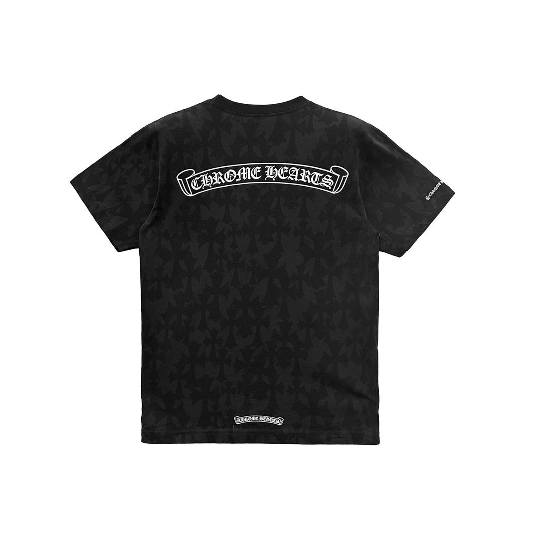 Chrome Hearts Black Tonal Monogram Scroll Logo Short Sleeve Tee - SHENGLI ROAD MARKET