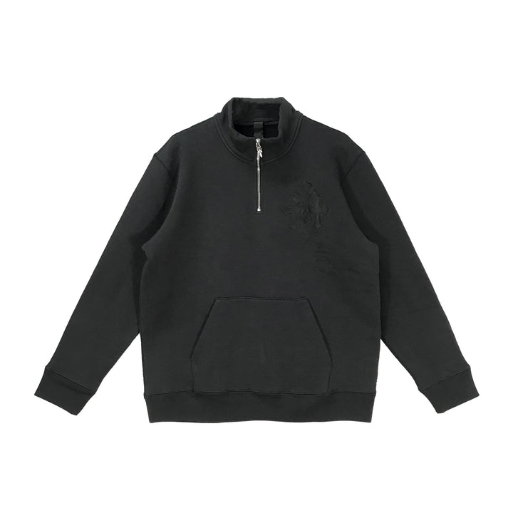 Chrome Hearts Black Triple Cross Half Zip Sweatshirt - SHENGLI ROAD MARKET