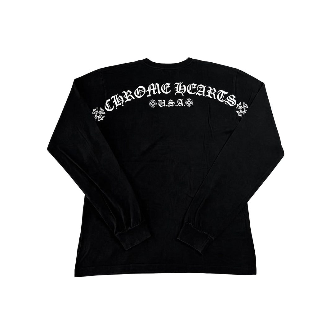 Chrome Hearts Black USA Script Long Sleeve Tee - SHENGLI ROAD MARKET