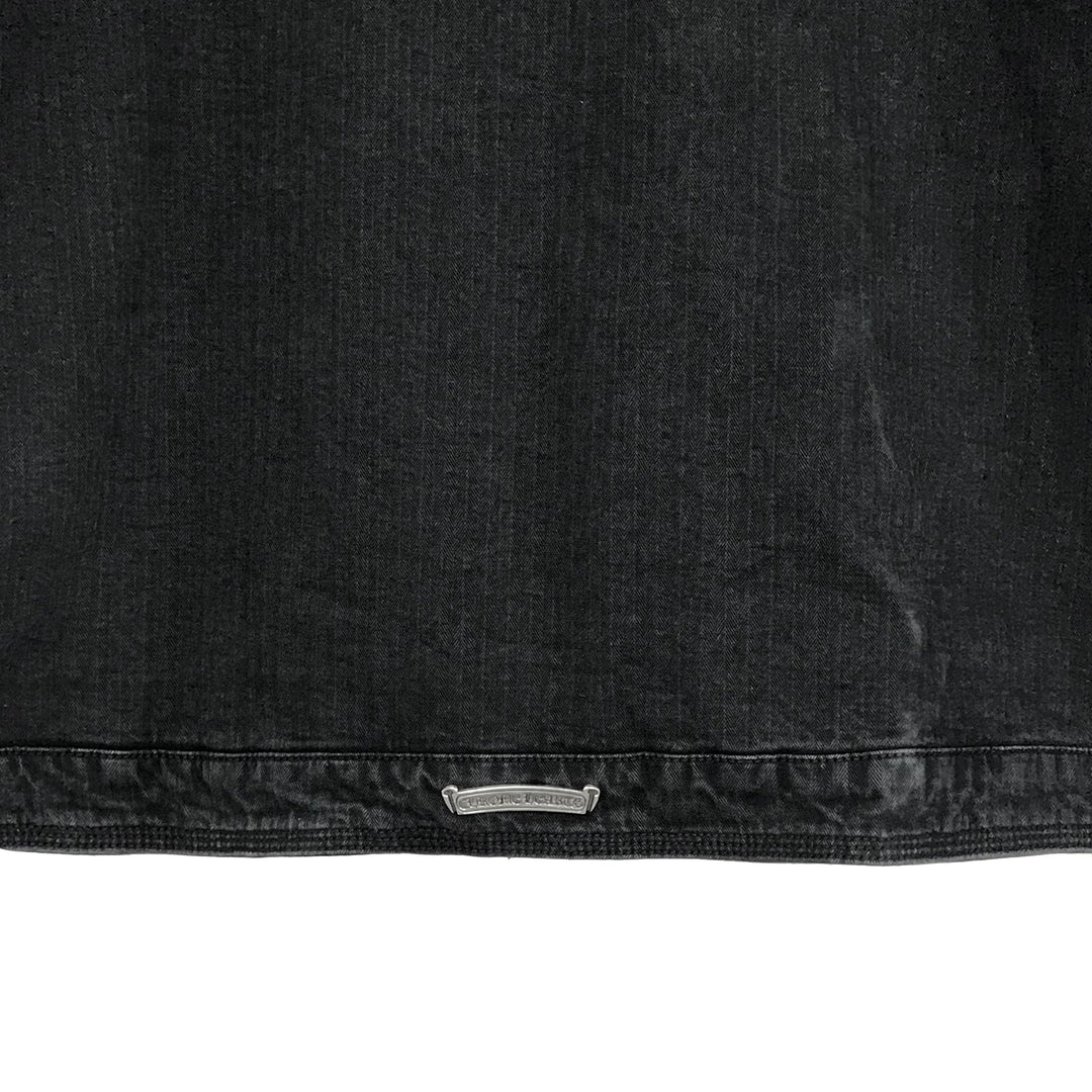 Chrome Hearts Black Wash Denim Dagger Zip Jacket - SHENGLI ROAD MARKET