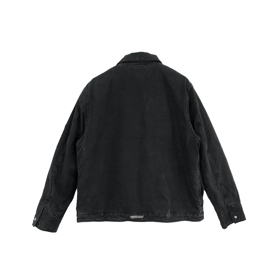 Chrome Hearts Black Wash Denim Dagger Zip Jacket - SHENGLI ROAD MARKET