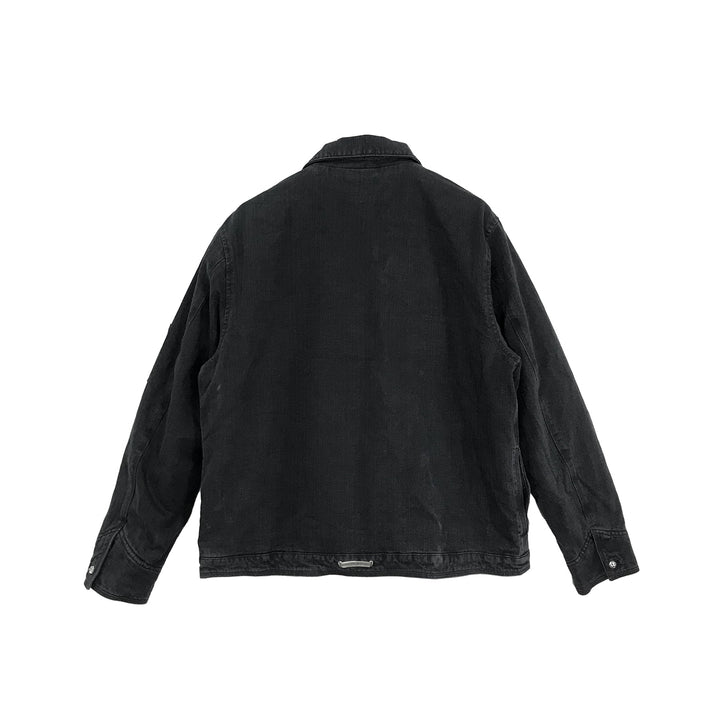 Chrome Hearts Black Wash Denim Dagger Zip Jacket - SHENGLI ROAD MARKET