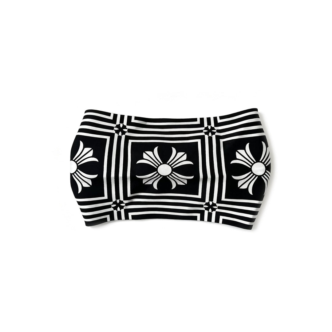 Chrome Hearts Black & White Cross Print Silk Headband - SHENGLI ROAD MARKET