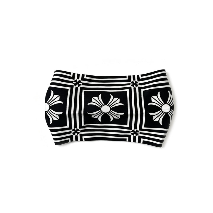 Chrome Hearts Black & White Cross Print Silk Headband - SHENGLI ROAD MARKET