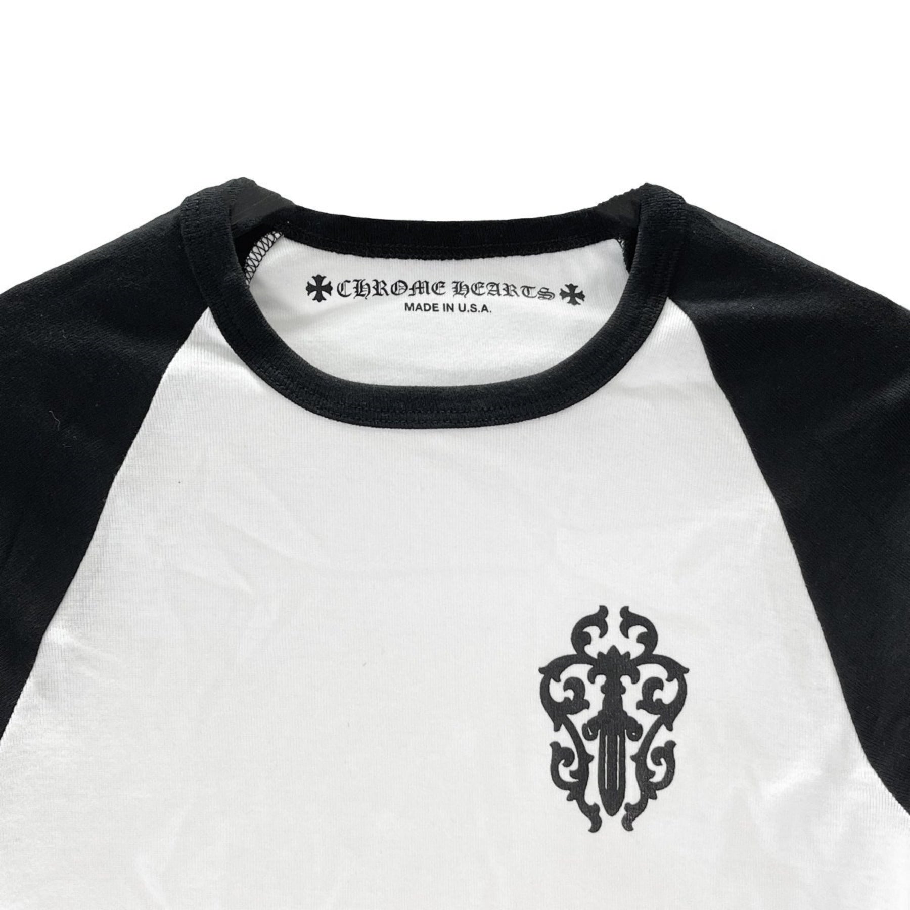 Chrome Hearts Black White Dagger Baseball Long Mid Sleeve T-shirt