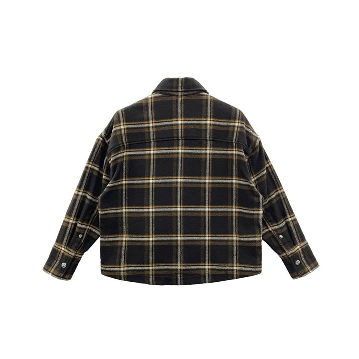 Chrome Hearts Black & Yellow Plaid Cropped Cargo Flannel Shirt - SHENGLI ROAD MARKET