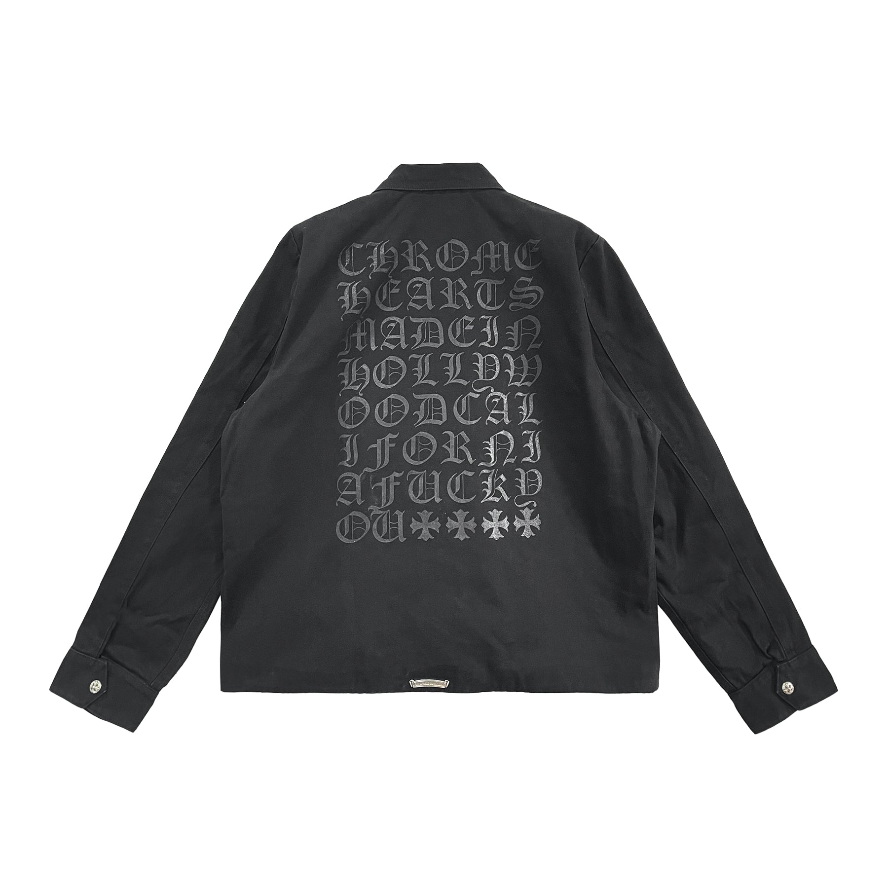 CHROME HEARTS ブラックジャケット Chrome Hearts Black Zip Up Script Work Jacket - SRM – SHENGLI ROAD