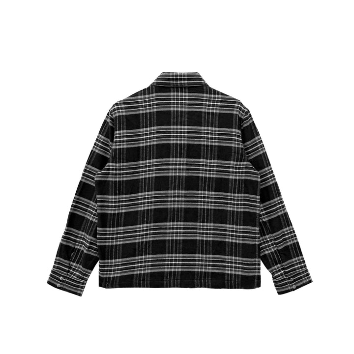 Chrome Hearts Black&Gray Work Dog Flannel Plaid Shirt - SHENGLI ROAD MARKET