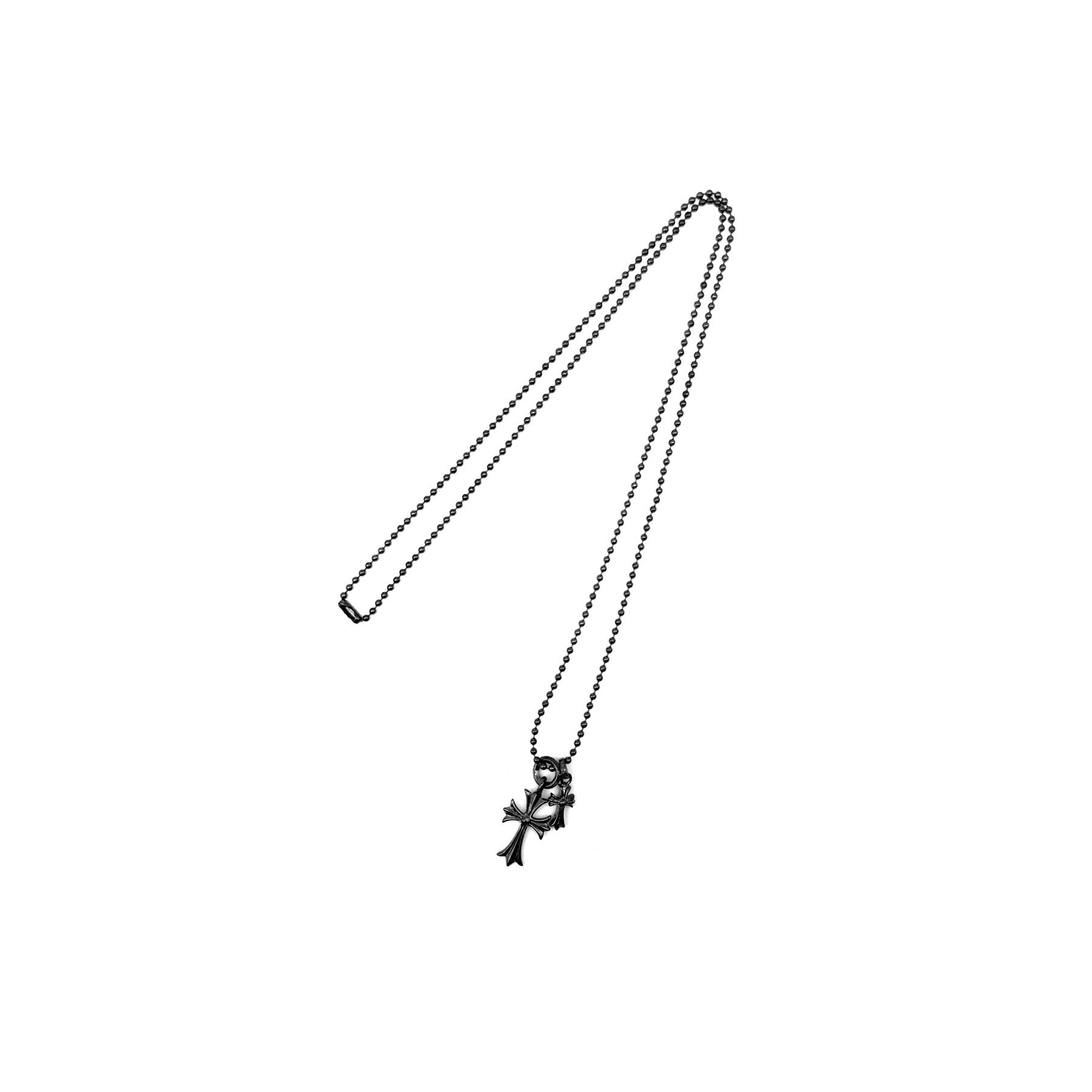 Chrome Hearts 925 ブラック シルバー クロス ペンダント ネックレス