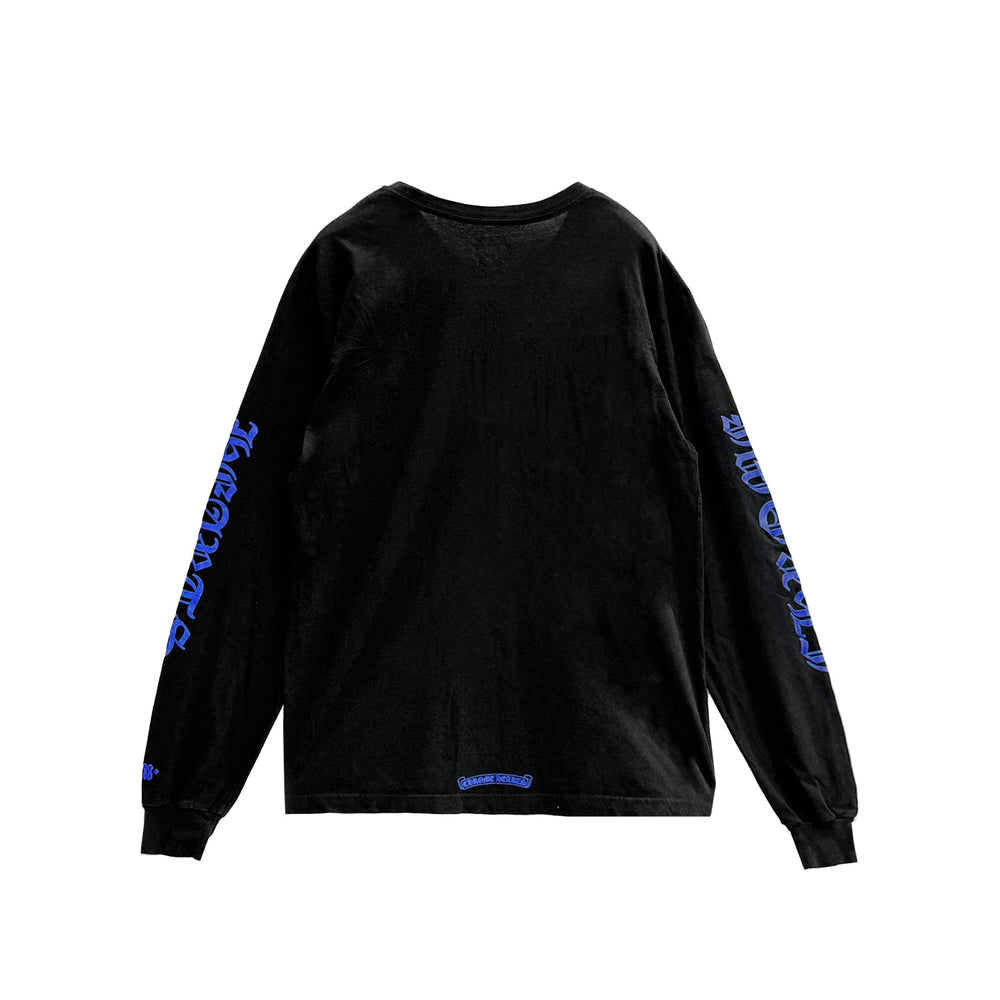 Chrome Hearts Blue 1988 Neck Logo Long Sleeve T-Shirt Tee - SHENGLI ROAD MARKET