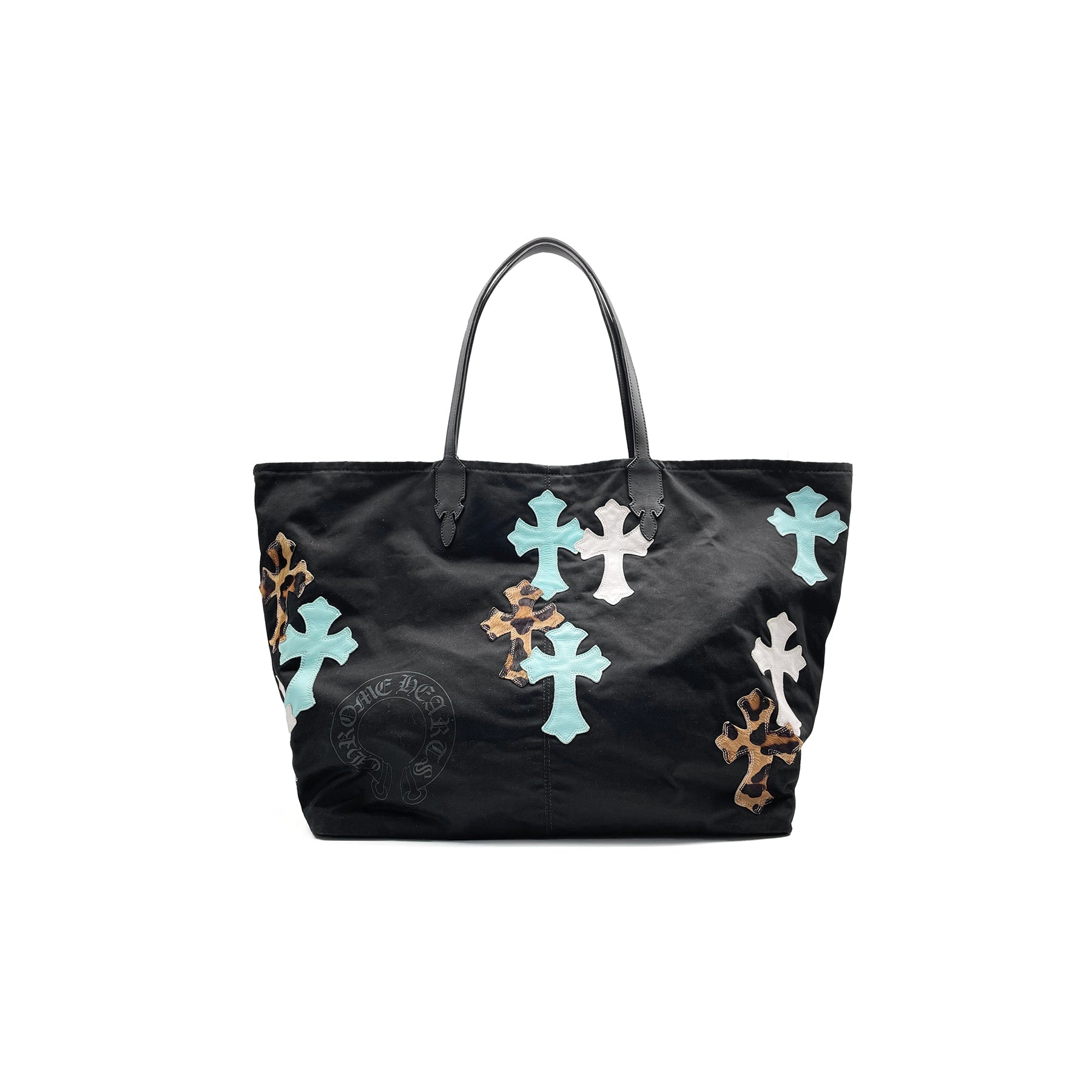 Chrome Hearts Blue And White Leopard Cross Tote Bag - SRM
