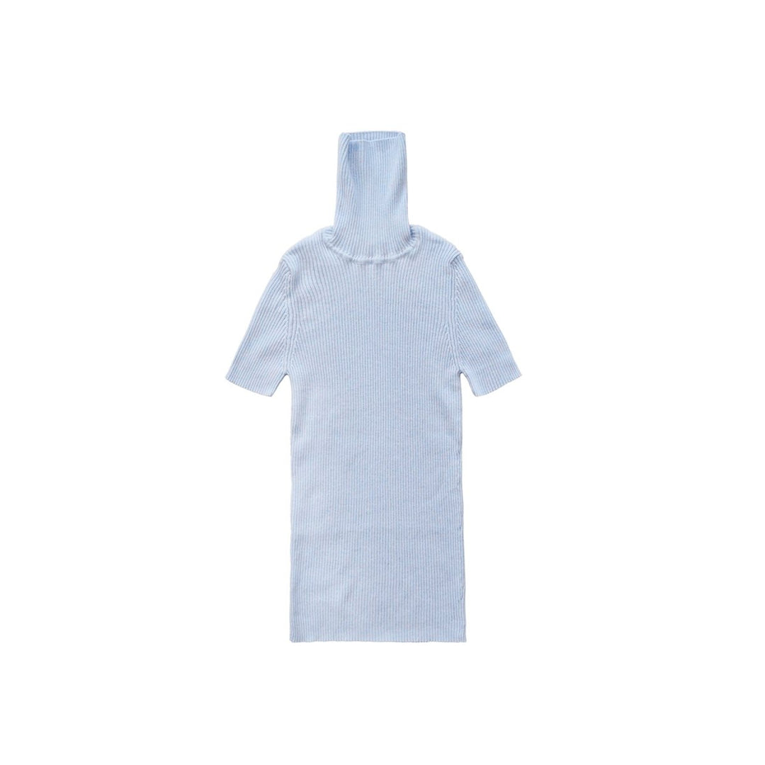 Chrome Hearts Blue Cashmere Triple Cross Patch Knit Short Sleeve Tee - SHENGLI ROAD MARKET