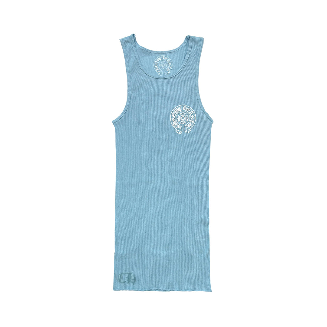 Chrome Hearts Blue Horseshoe Logo Tank Top - SHENGLI ROAD MARKET