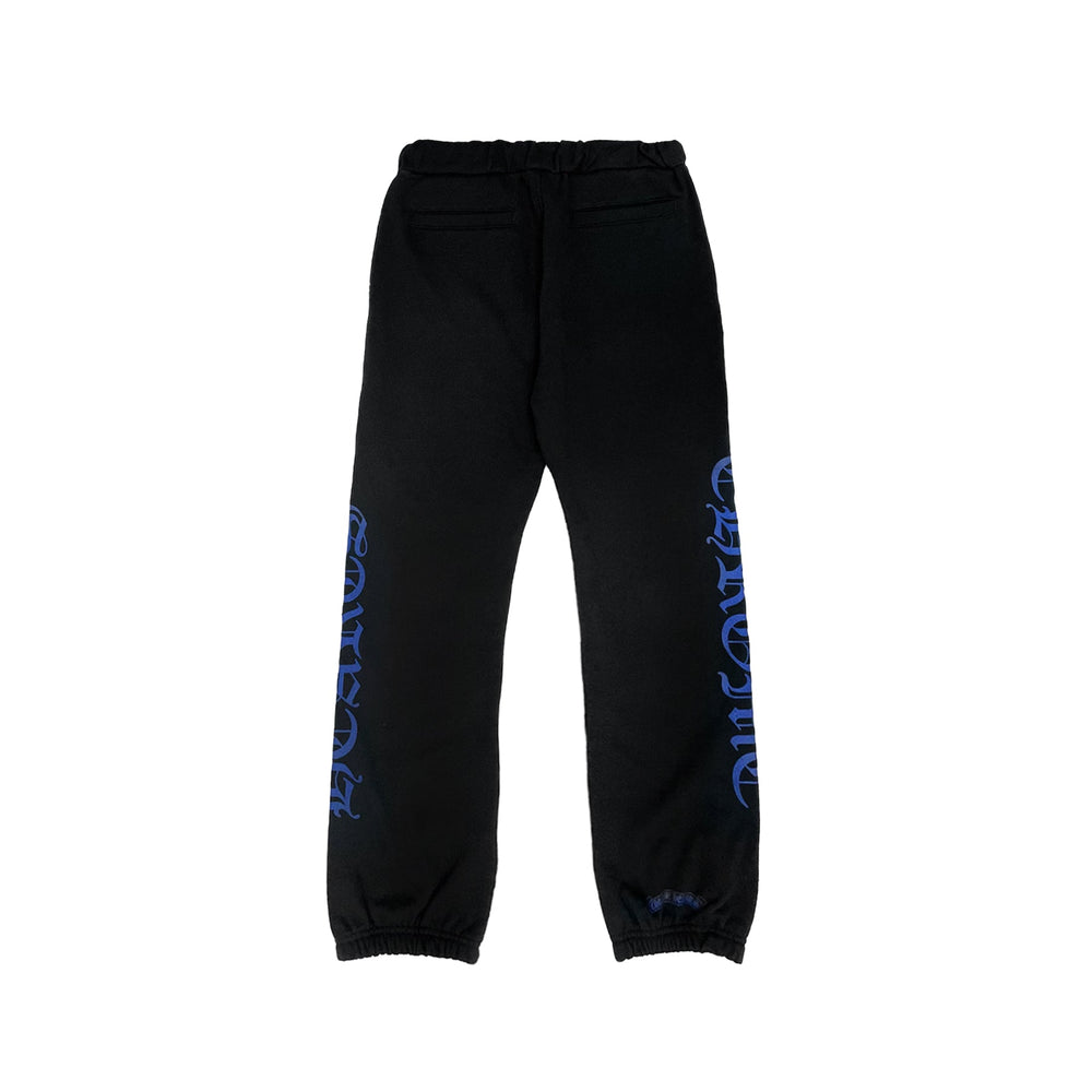 Chrome Hearts Blue Horseshoe Script Black Sweatpants - SHENGLI ROAD MARKET