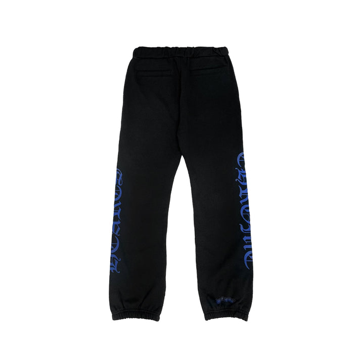 Chrome Hearts Blue Horseshoe Script Black Sweatpants - SHENGLI ROAD MARKET