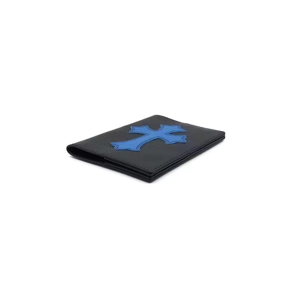 Chrome Hearts Blue Leather Cross Passport Holder - SHENGLI ROAD MARKET