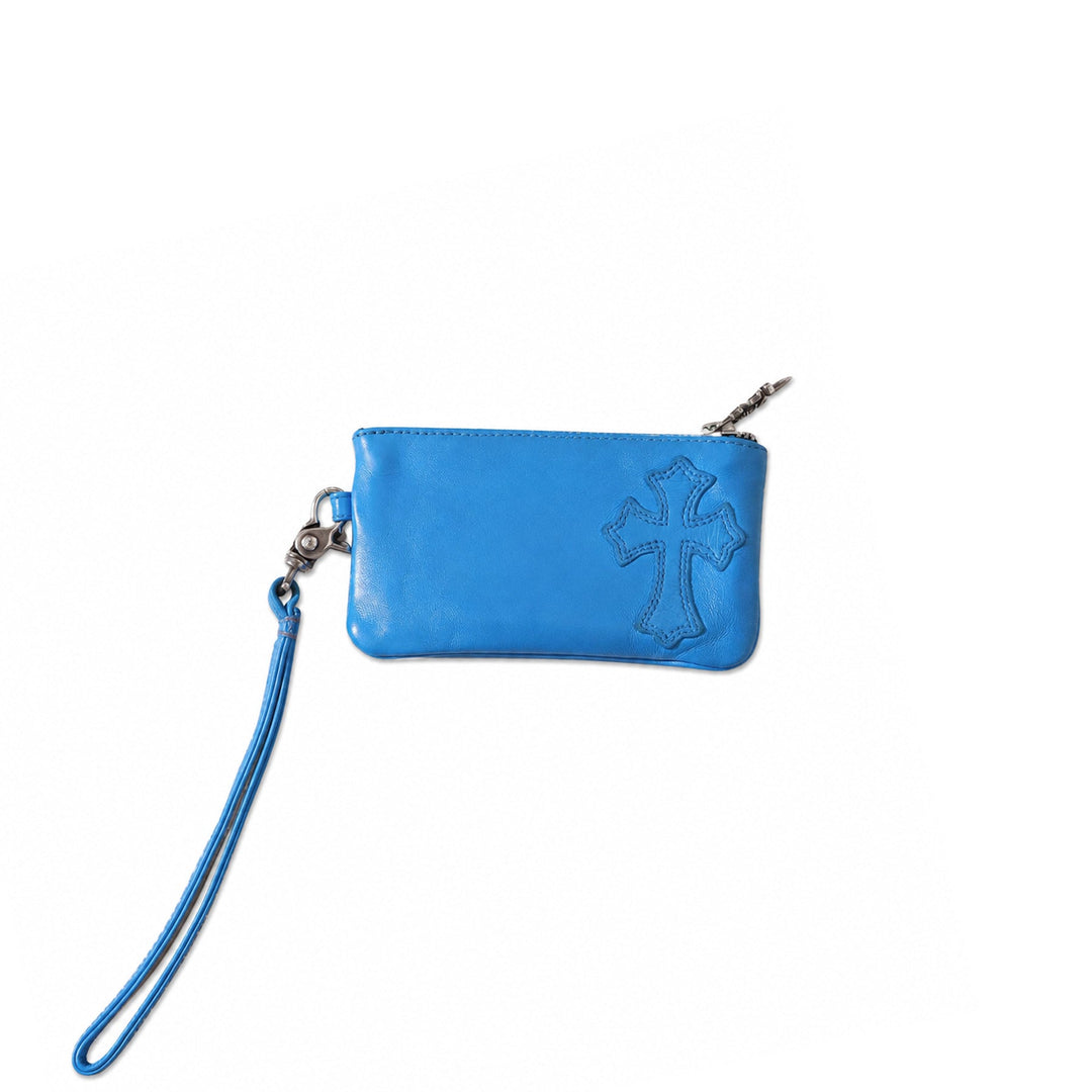 Chrome Hearts Blue Leather Cross Pouch Coin Bag - SHENGLI ROAD MARKET