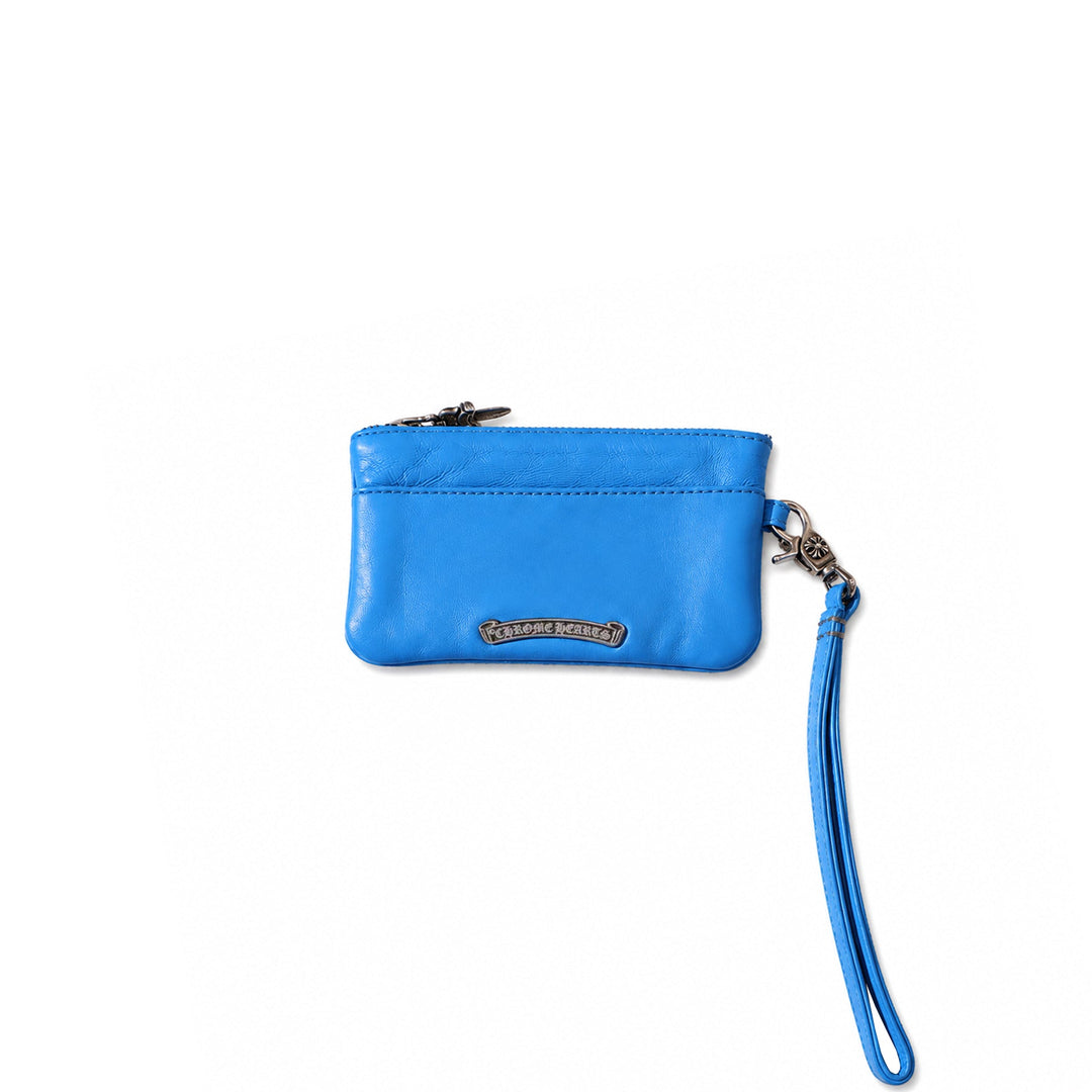 Chrome Hearts Blue Leather Cross Pouch Coin Bag - SHENGLI ROAD MARKET