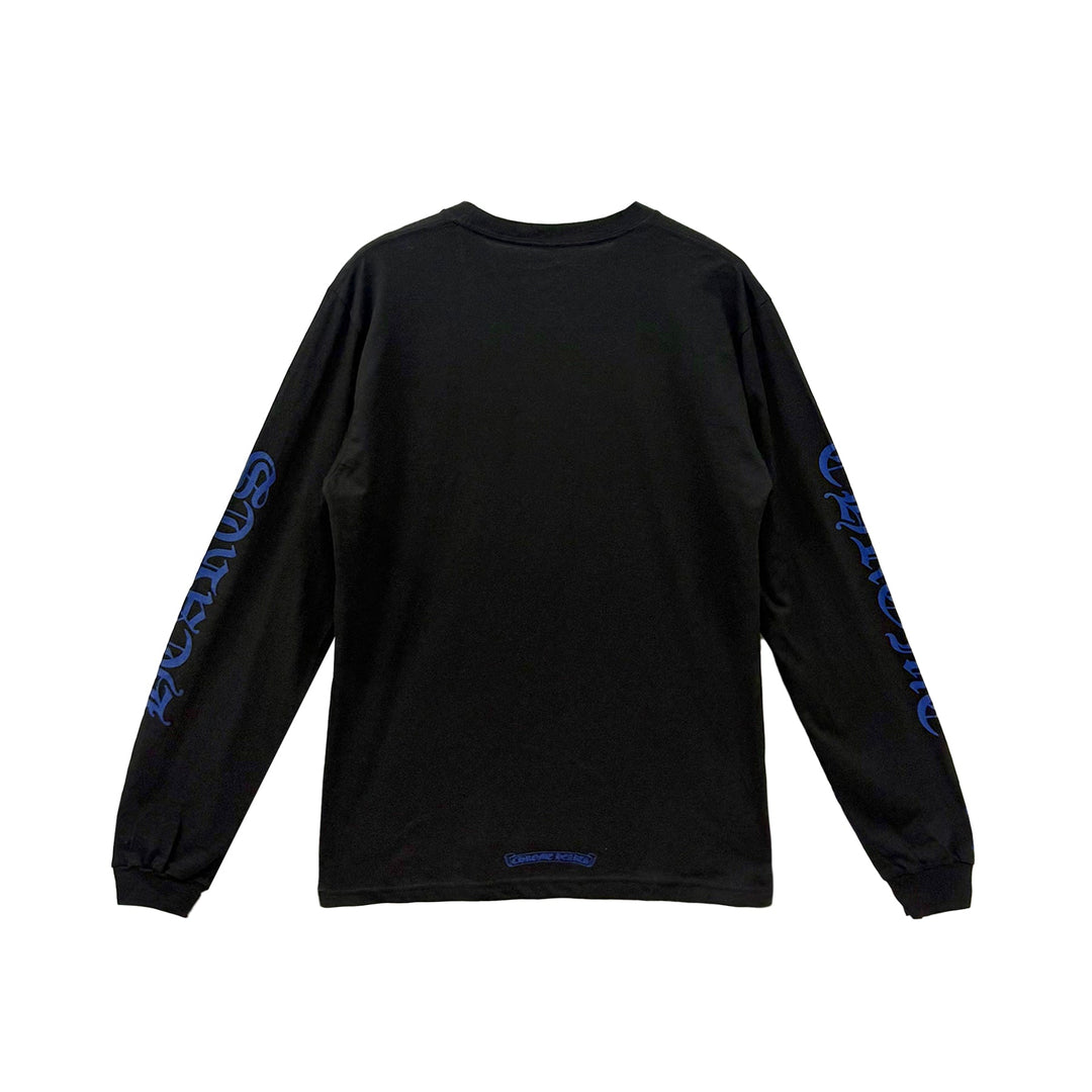 Chrome Hearts Blue Neck Logo Long Sleeve T-Shirt Tee - SHENGLI ROAD MARKET