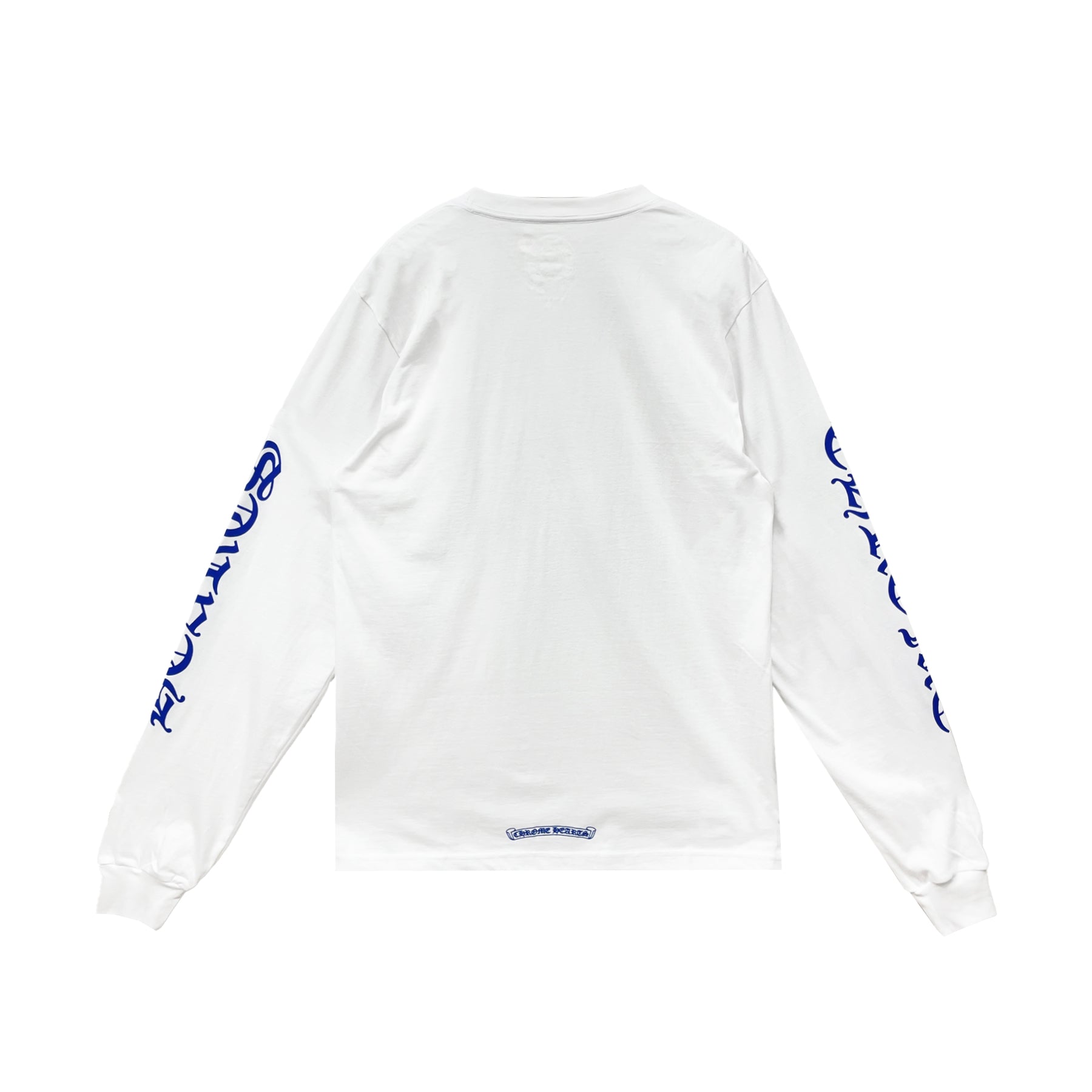 Chrome Hearts Blue Neck Logo Long Sleeve T-Shirt Tee - SRM