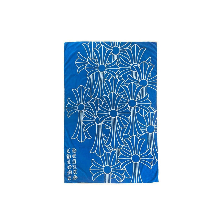 Chrome Hearts Blue Script Cross Logo Beach Towel Blanket - SHENGLI ROAD MARKET