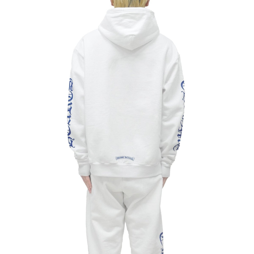 Chrome Hearts Blue Scroll White Zip Up Hoodie - SHENGLI ROAD MARKET