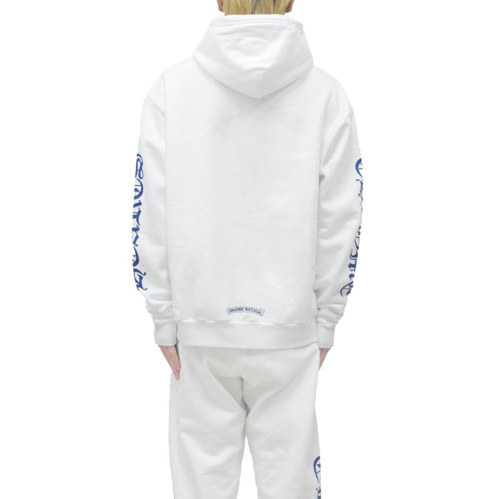 Chrome Hearts Blue Scroll White Zip Up Hoodie - SHENGLI ROAD MARKET