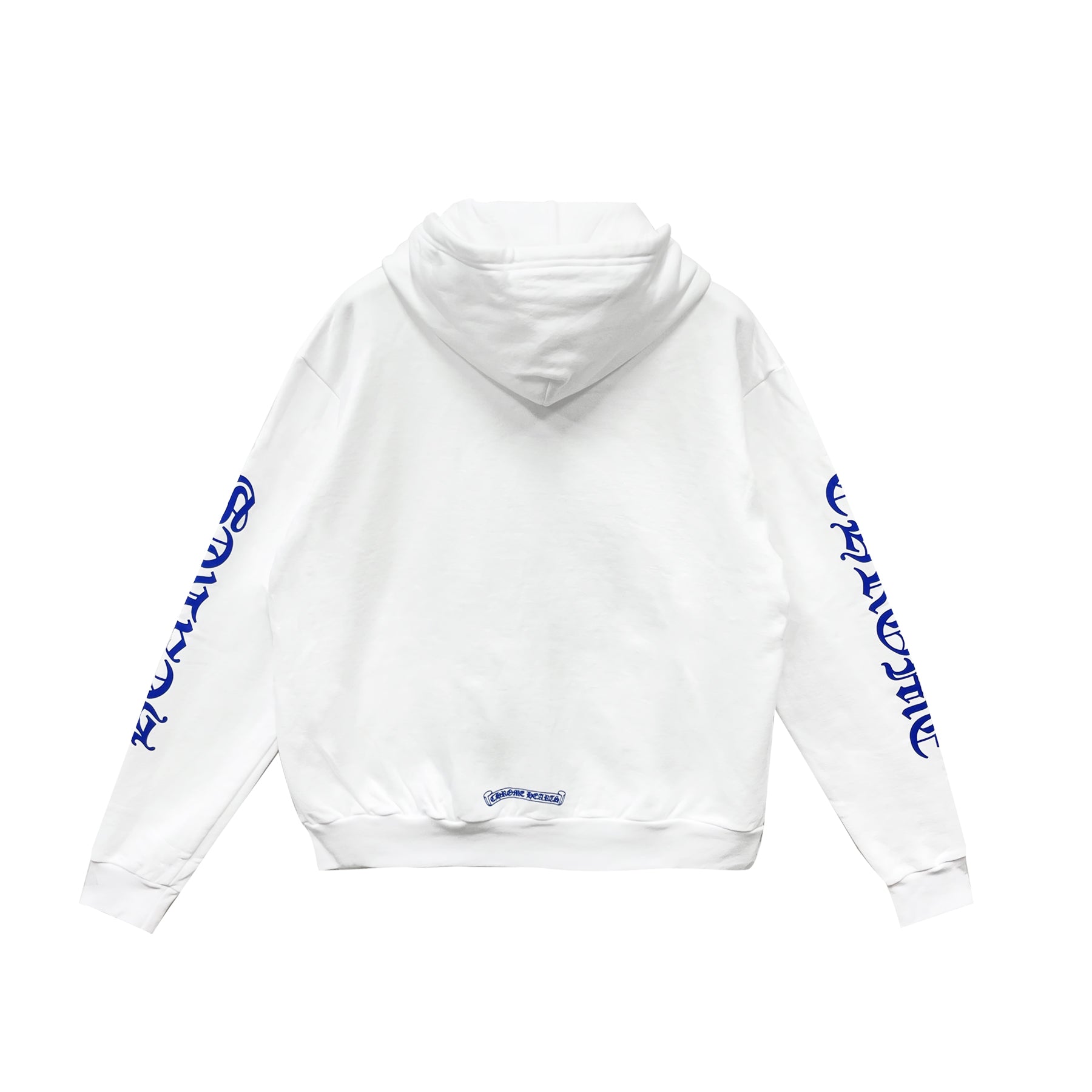 Chrome Hearts Blue Scroll Label White Zip Up Hoodie - SRM