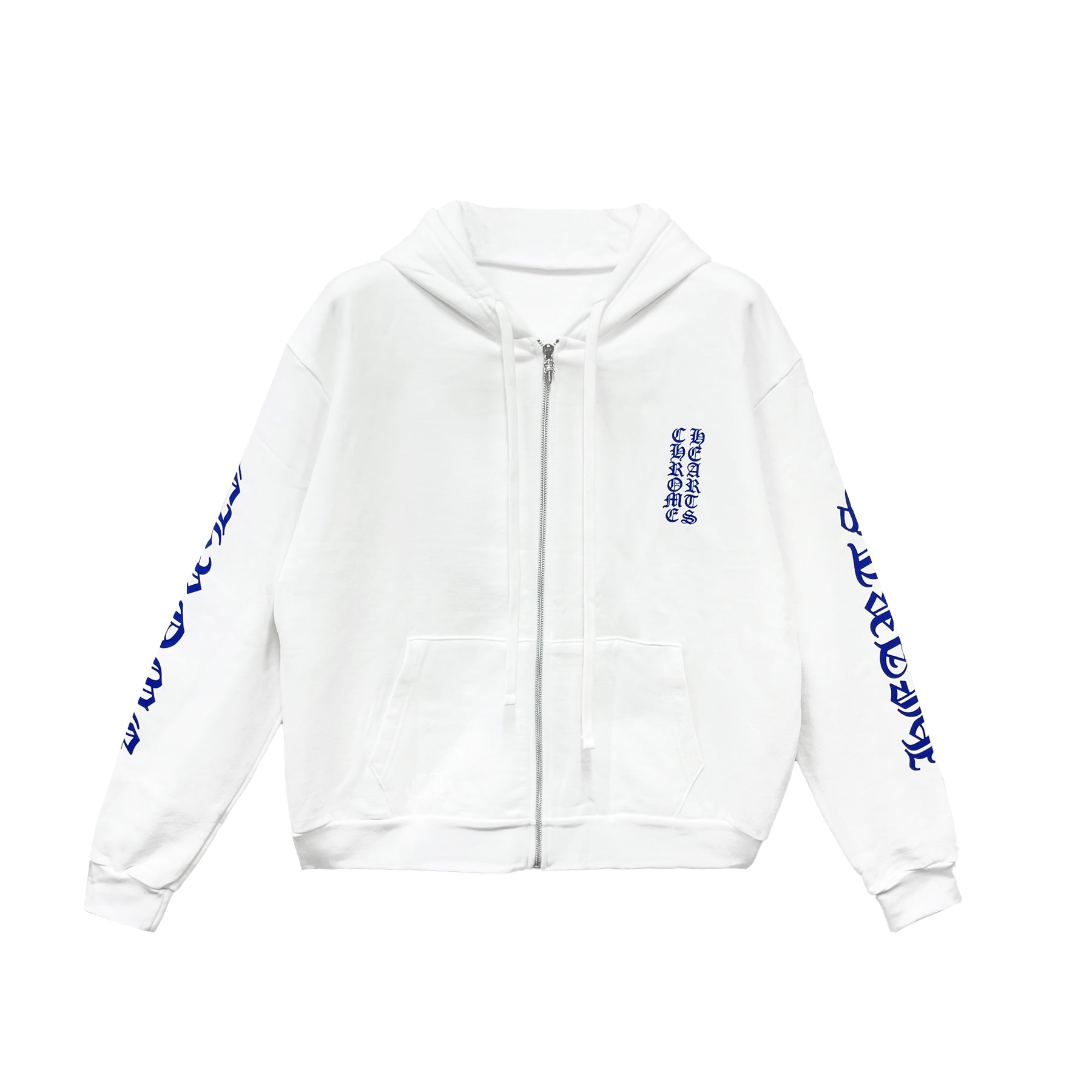 Chrome Hearts Blue Scroll White Zip Up Hoodie - SRM – SHENGLI ROAD