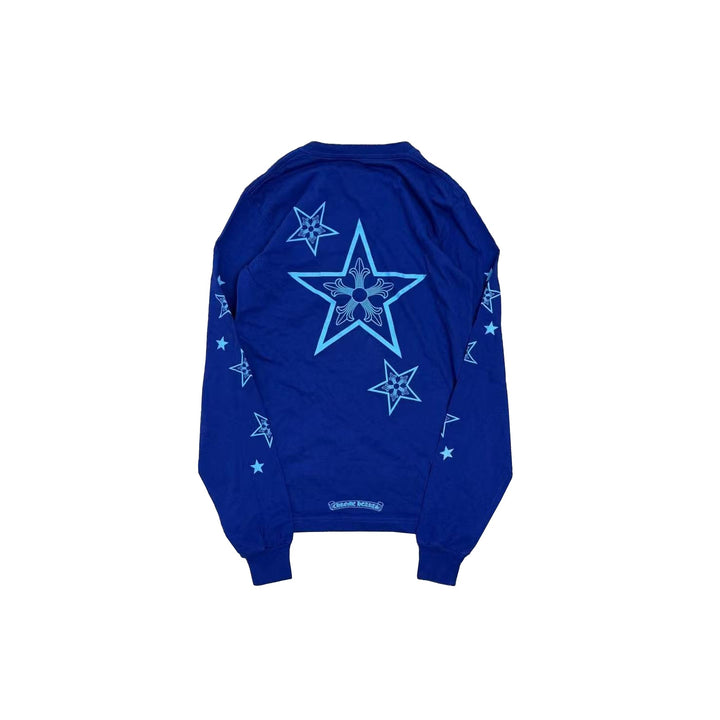 Chrome Hearts Blue Star Logo With Pocket Long Sleeve Tee - SHENGLI ROAD MARKET