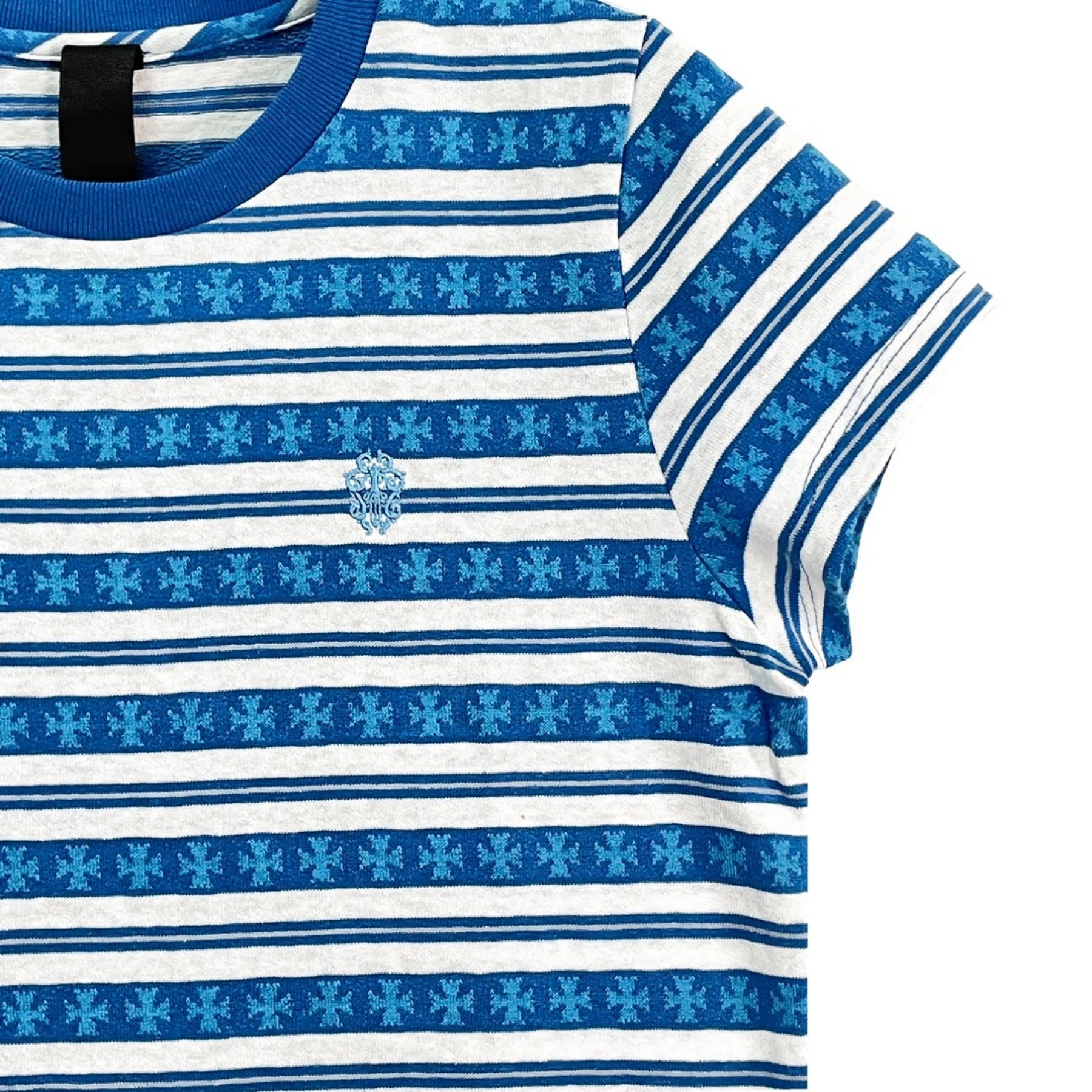 Chrome Hearts クロムハーツ ブルーストライプ半袖[週末発送] クロムハーツ ブルーストライプロゴTシャツ - SHENGLI ROAD MARKET