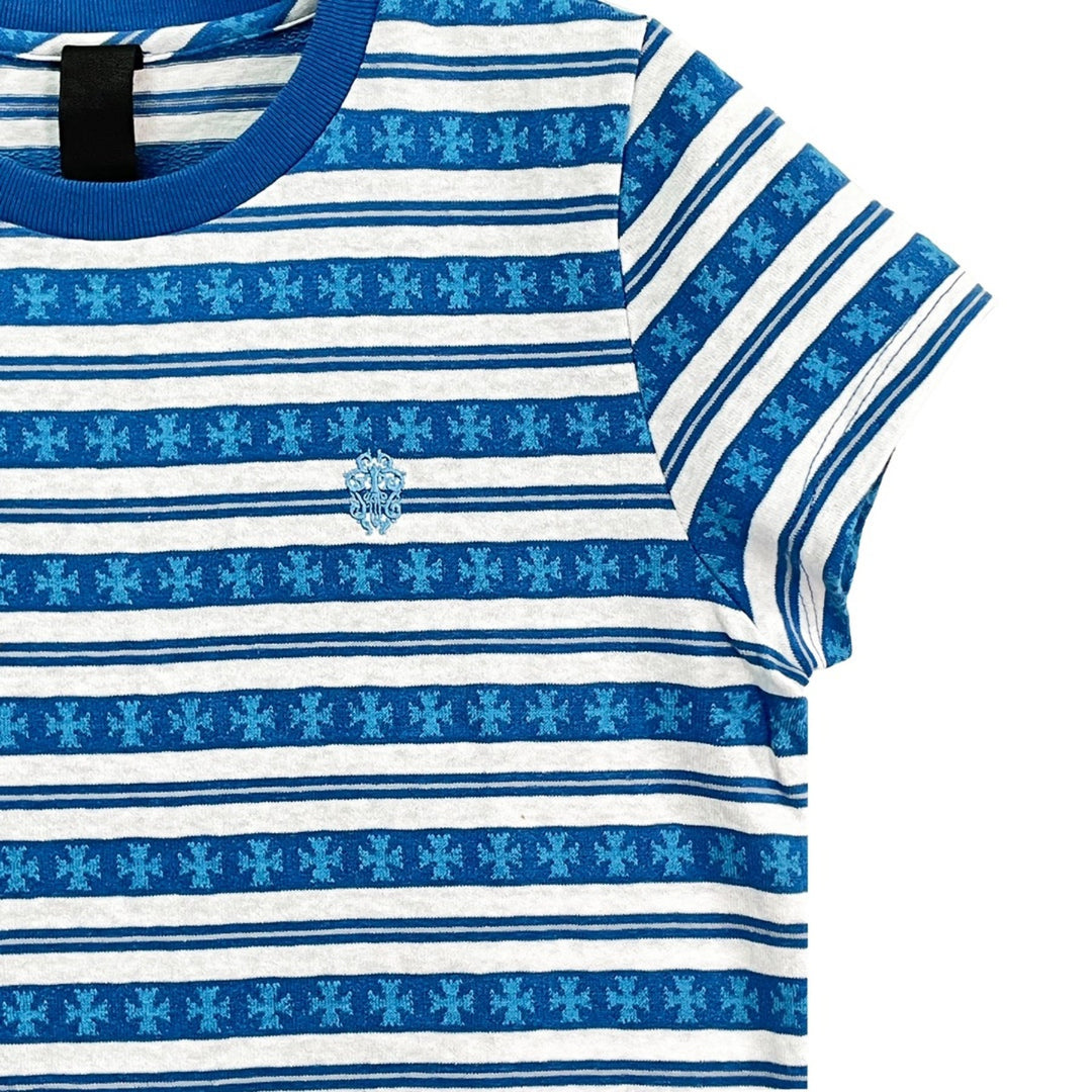 Chrome Hearts Blue Stripe Logo Women's Tee - SHENGLI ROAD MARKET