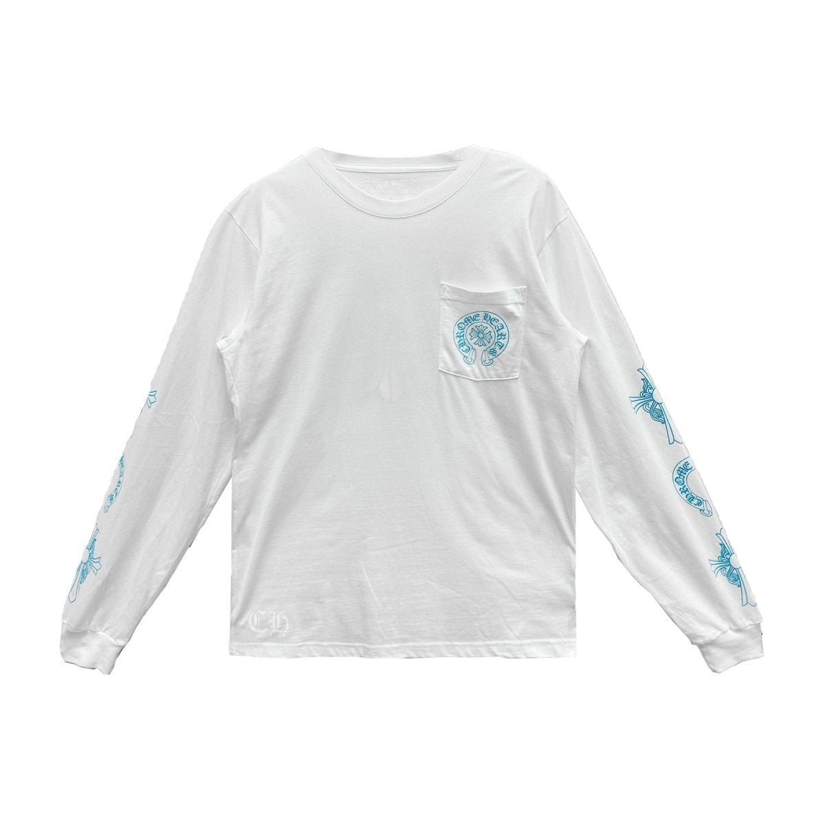 Chrome Hearts Blue Triple Cross Floral Long Sleeves Tee - SHENGLI ROAD MARKET