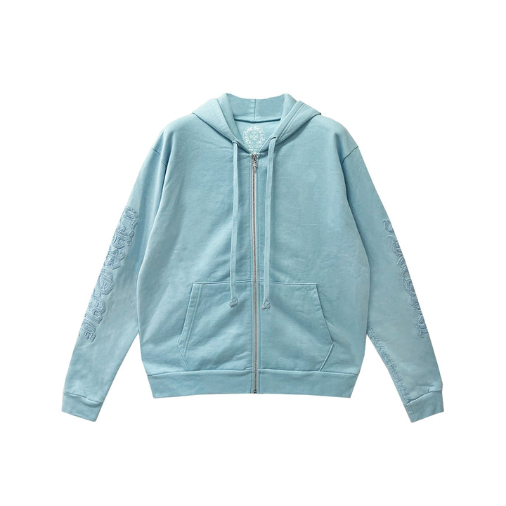 Chrome Hearts Blue Vine Dagger Beaded Zip Up Hoodie - SHENGLI ROAD MARKET