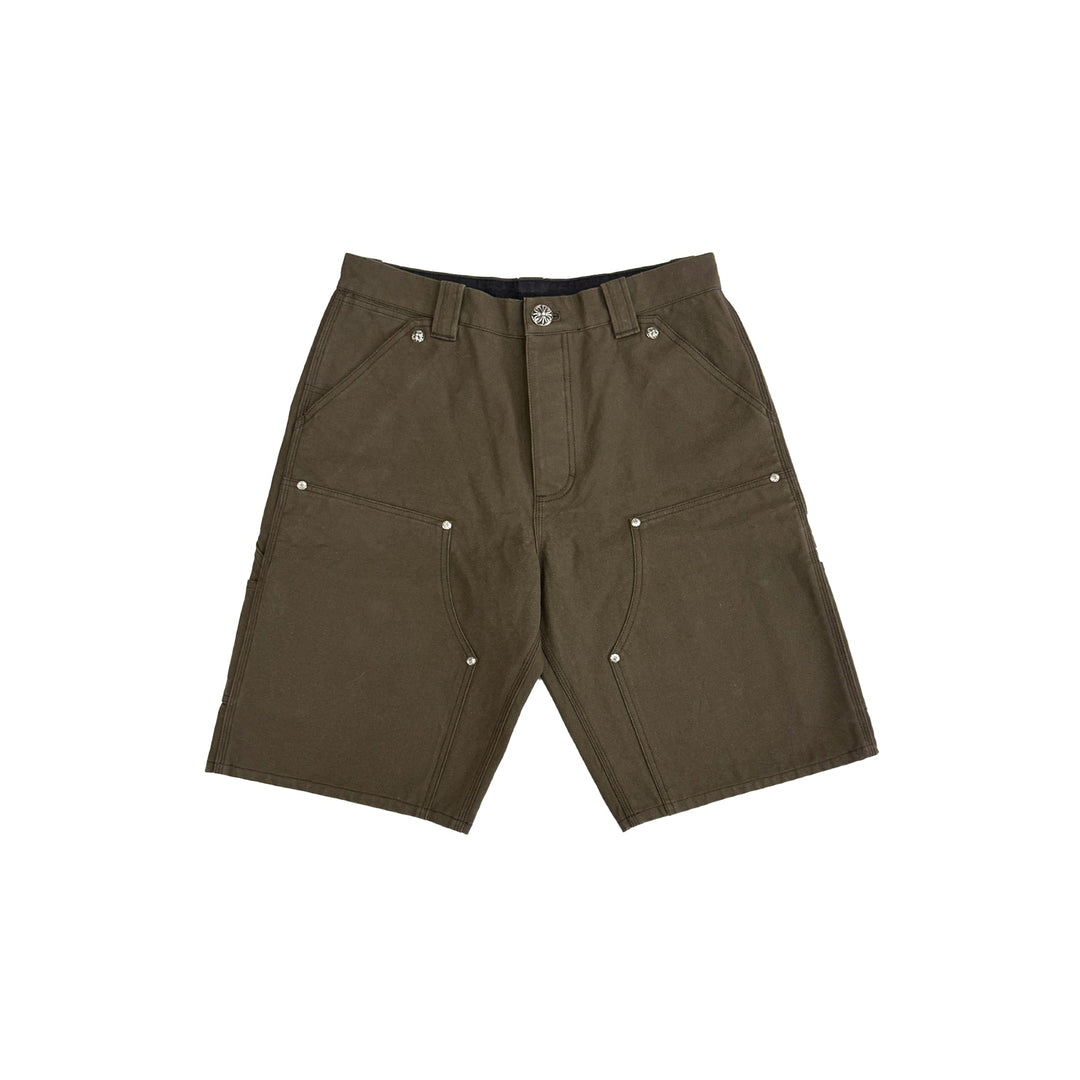 Chrome Hearts Brown Cross Leather Patch Shorts - SHENGLI ROAD MARKET