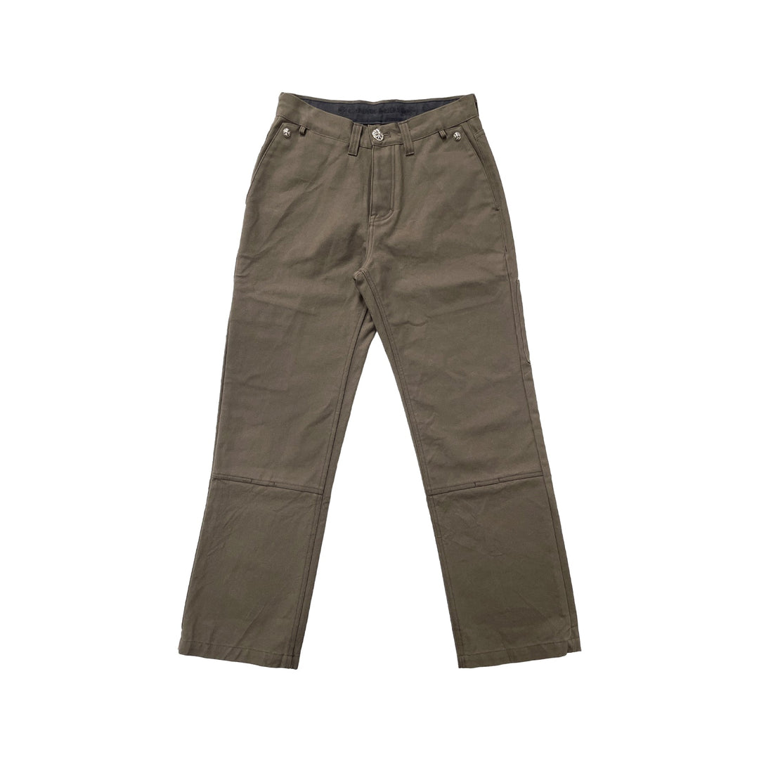 Chrome Hearts Brown Cross Patch Leather Carpenter Jeans - SHENGLI ROAD MARKET