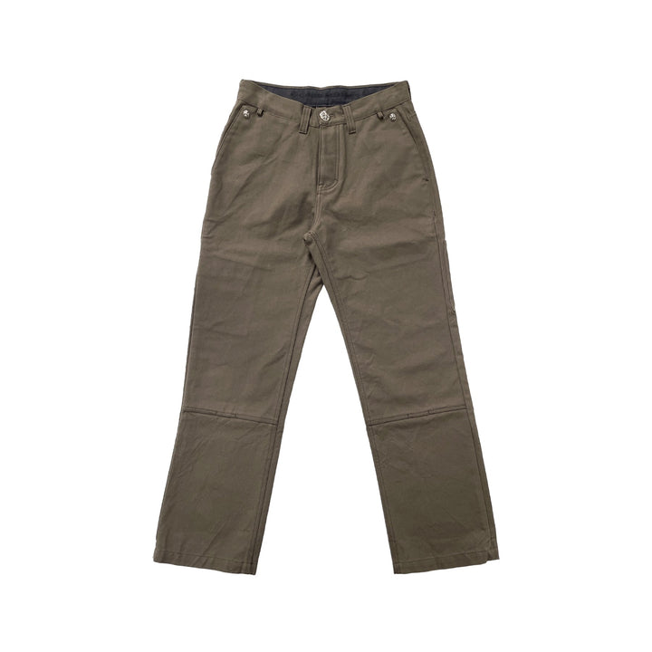 Chrome Hearts Brown Cross Patch Leather Carpenter Jeans - SHENGLI ROAD MARKET