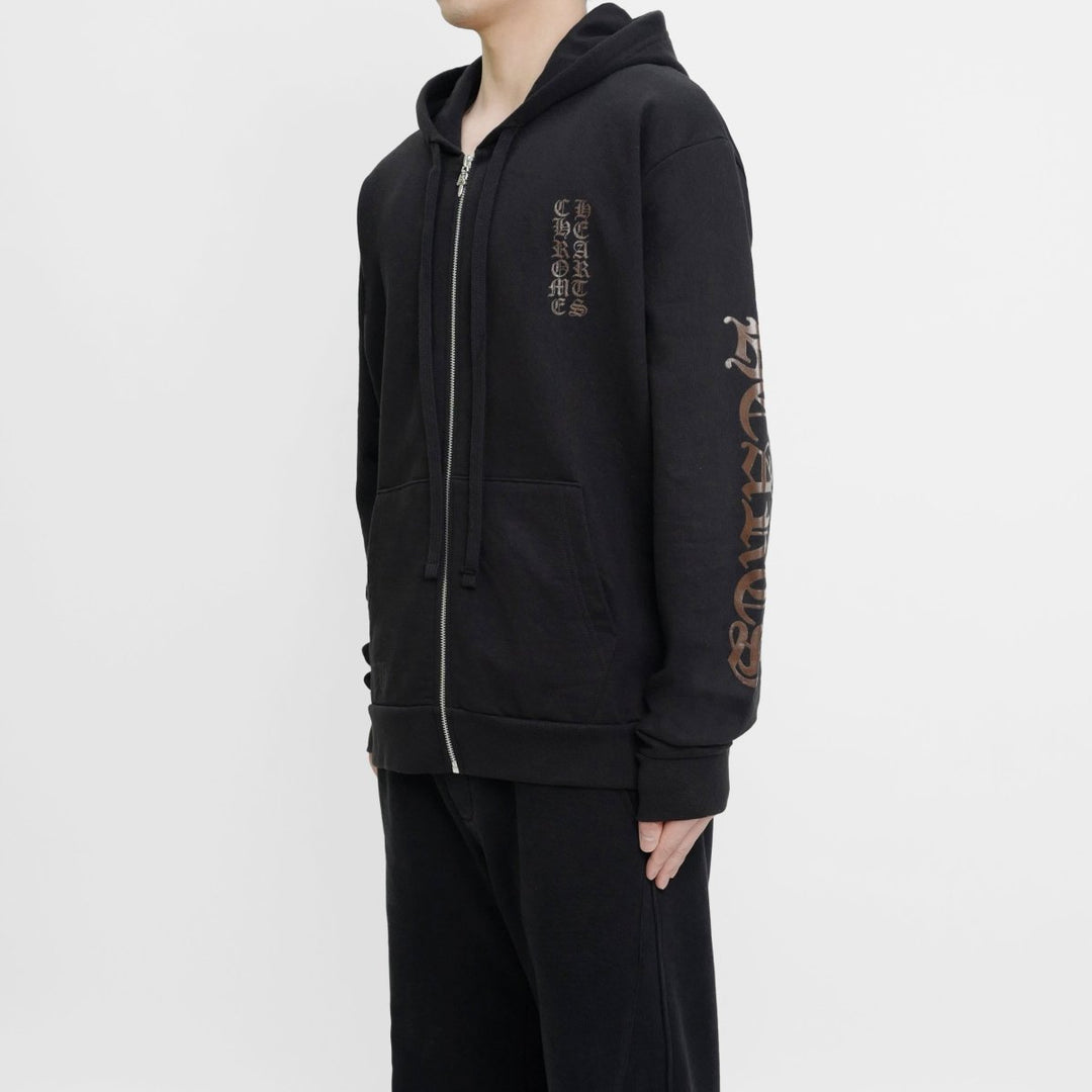Chrome Hearts Brown Glitter 1988 Zip Up Hoodie - SHENGLI ROAD MARKET